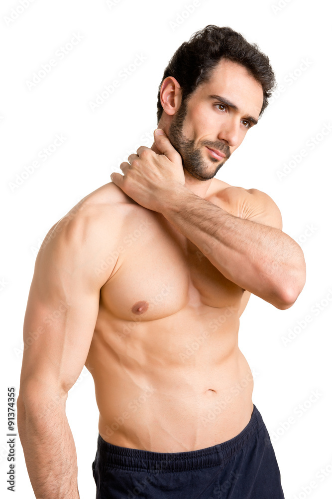 Fototapeta premium Athlete Suffering Fom Neck Pain