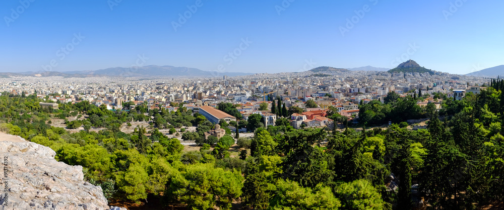 Panoramic citiscape view of Athens