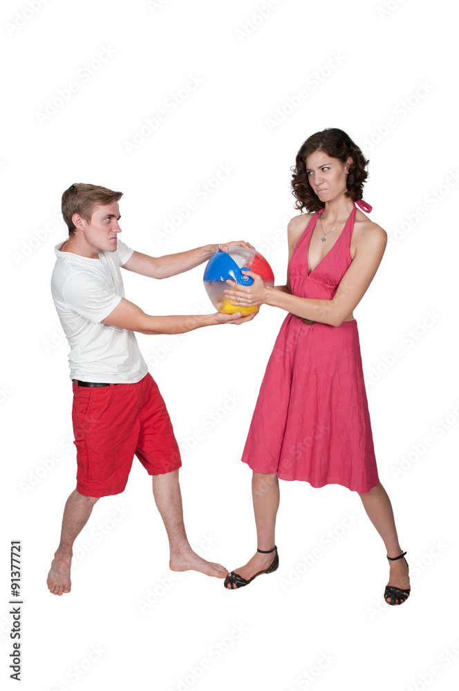 Couple with Beach Ball Couple with Beach Ball