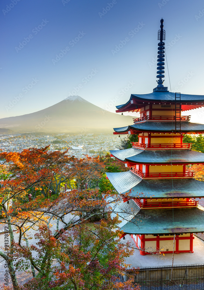 Mt. Fuji with Chureito Pagoda, Fujiyoshida, Japan