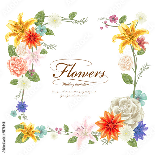 graceful floral frame design