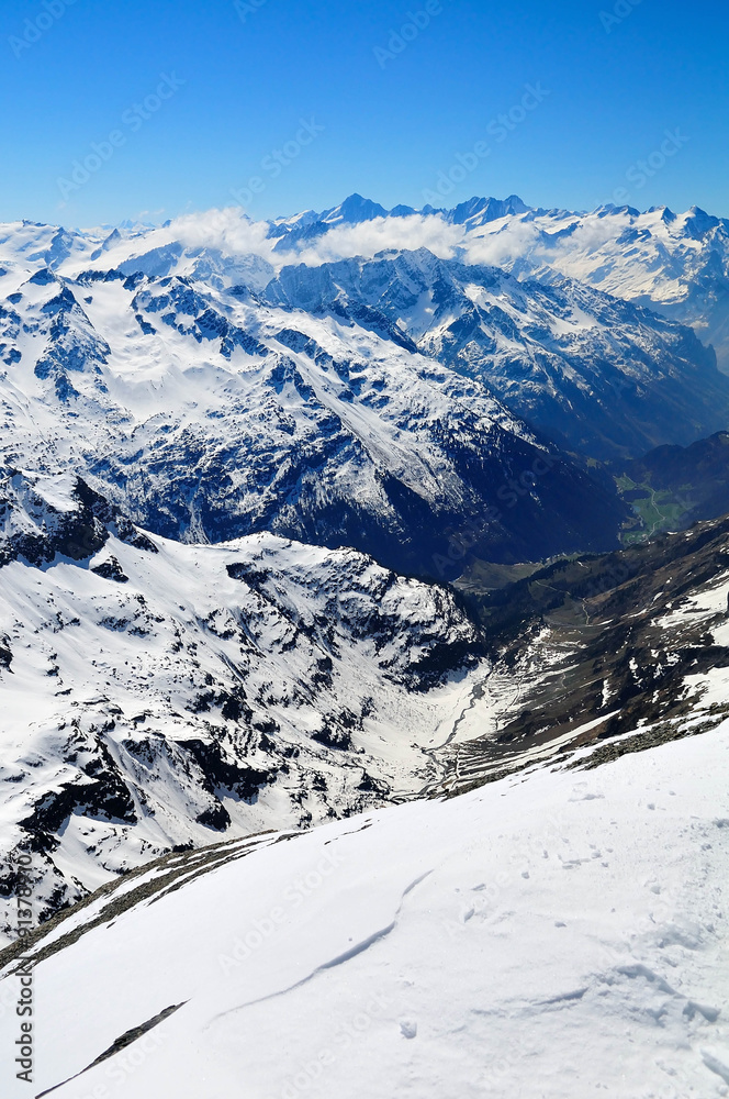 Titlis mountain in Switzerland covered with snow throughout the year Titlis mountain in Switzerland covered with snow throughout the year