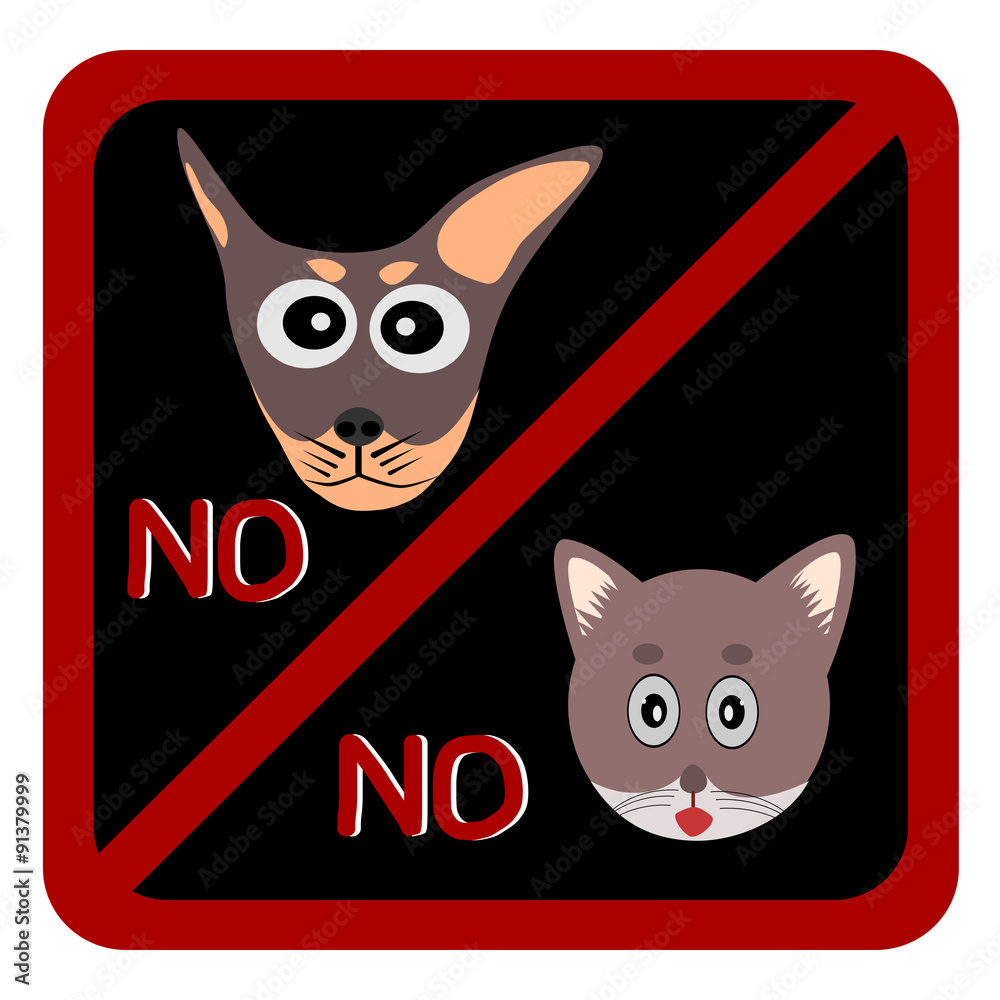 Not Allowed Sign, No dog and cat sign, No dog and cat symbol vector