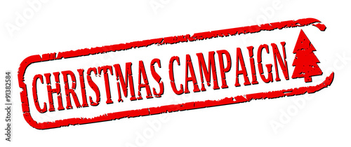 Damaged oval red stamp with the inscription - Christmas campaign - vector