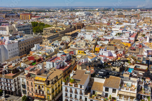 Fototapeta Naklejka Na Ścianę i Meble -  Aerial view of the city of Seville, Spain