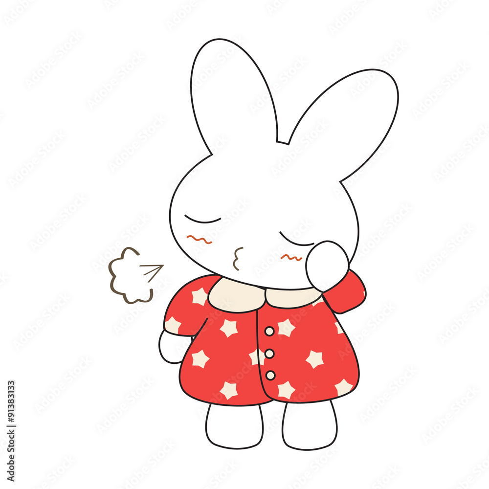 Cute cartoon bunny girl in a pretty pink dress. Cute cartoon bunny girl in a pretty pink dress.