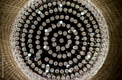 Close-up of a beautiful crystal chandelier