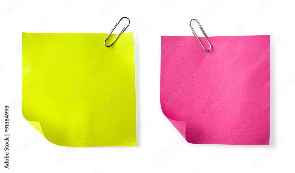 Note paper orange and green. Note paper orange and green.