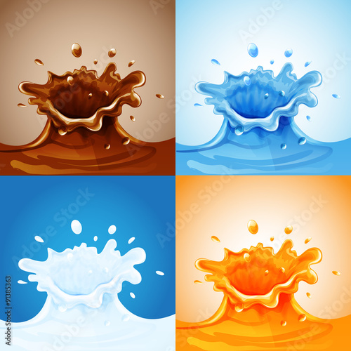 water milk juice chocolate splash