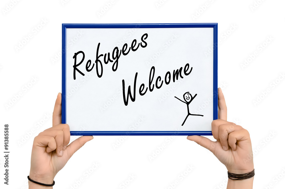 Refugees Welcome Schild Refugees Welcome Schild