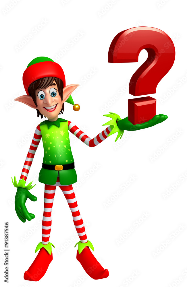 Cartoon Elves with question mark Cartoon Elves with question mark