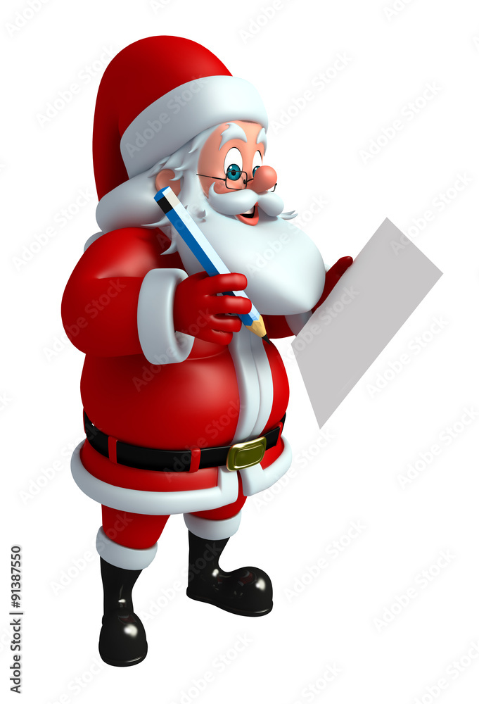 Cartoon Santa claus with notepad Cartoon Santa claus with notepad