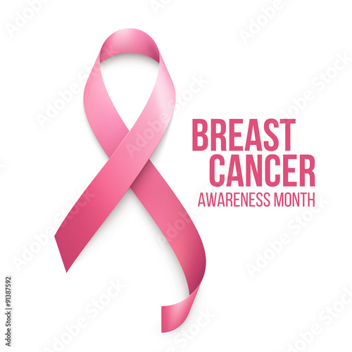 Breast Cancer Awareness Ribbon Background. Vector illustration