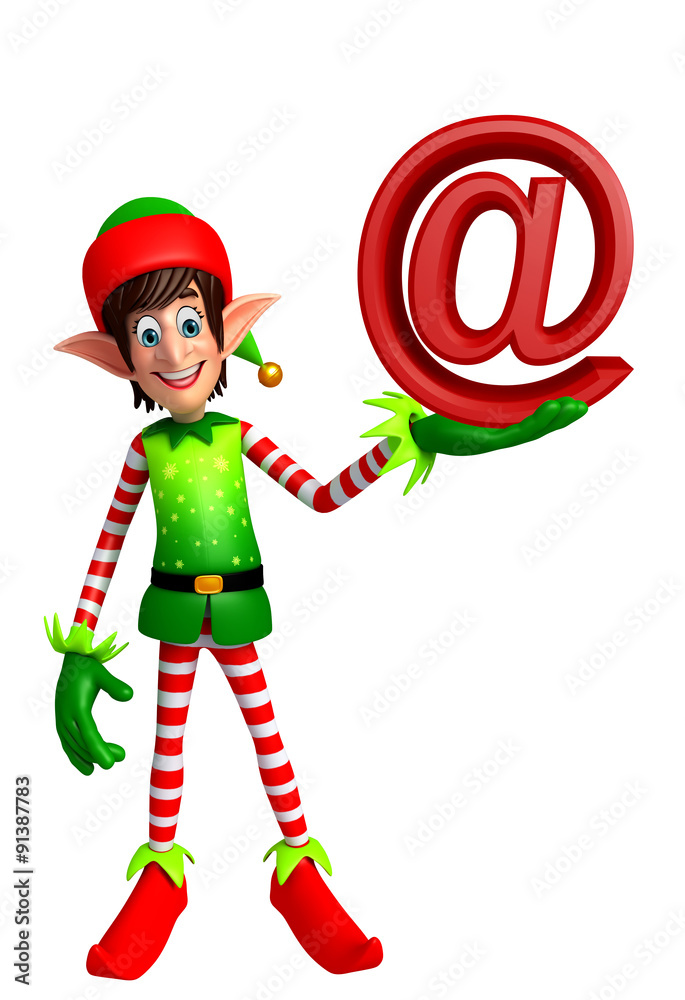 Cartoon Elves with at the rate sign Cartoon Elves with at the rate sign
