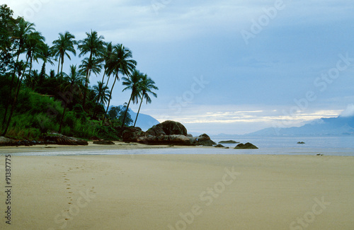 Brazil, view of Angra Dos Reis beach in the early morning