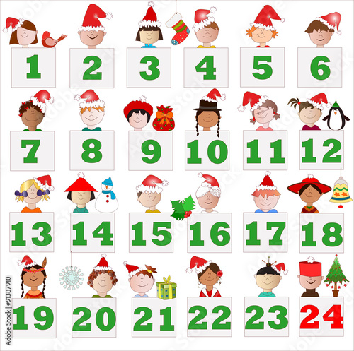 calendario dell'Avvento con bambini