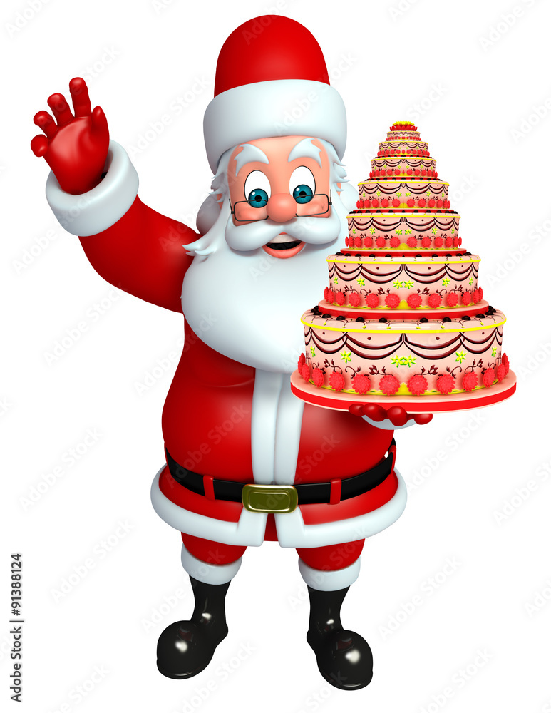 Fototapeta premium Santa claus with cake