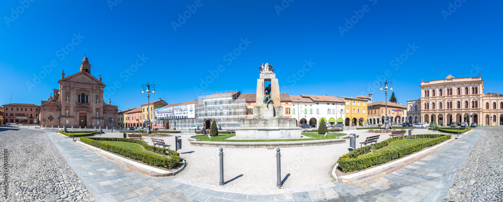 main square in Novellara, Italy
