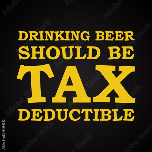 Drinking beer - funny inscription template