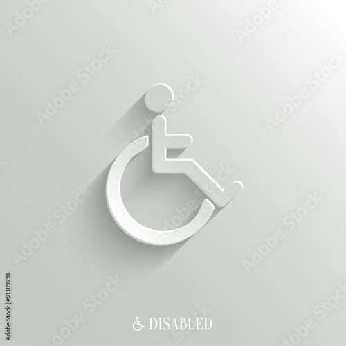 Disabled icon - vector white app button