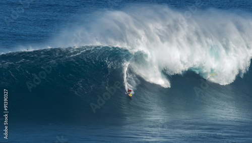 MAUI, HAWAII, USA-DECEMBER 10, 2014: Unknown surfers are riding
