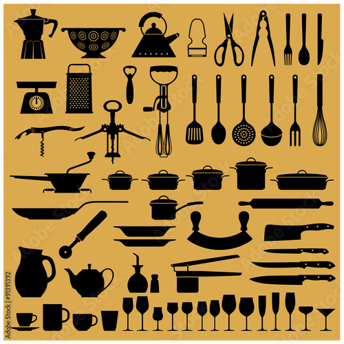 Icone attrezzi da cucina
