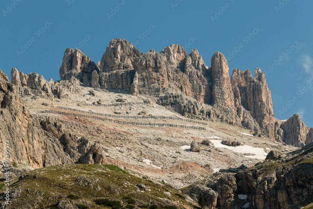 Lagazuoi massif in Dolomites, Italy