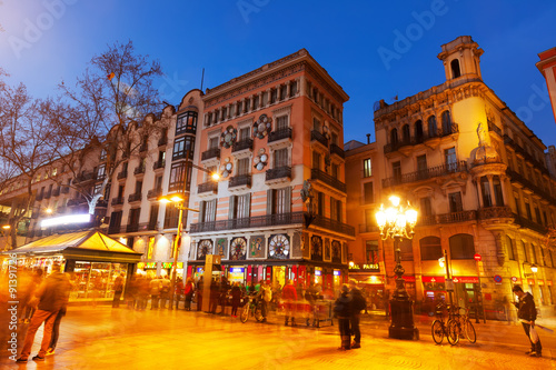 Canvas Print La Rambla in night. Barcelona
