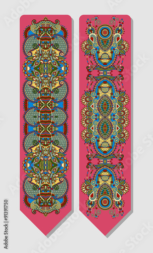 floral decorative ethnic paisley bookmark for printing