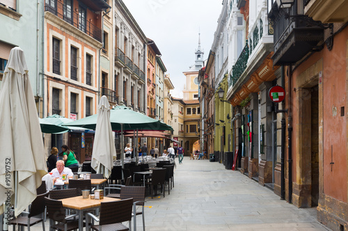 Street at historic part of Oviedo. Asturias