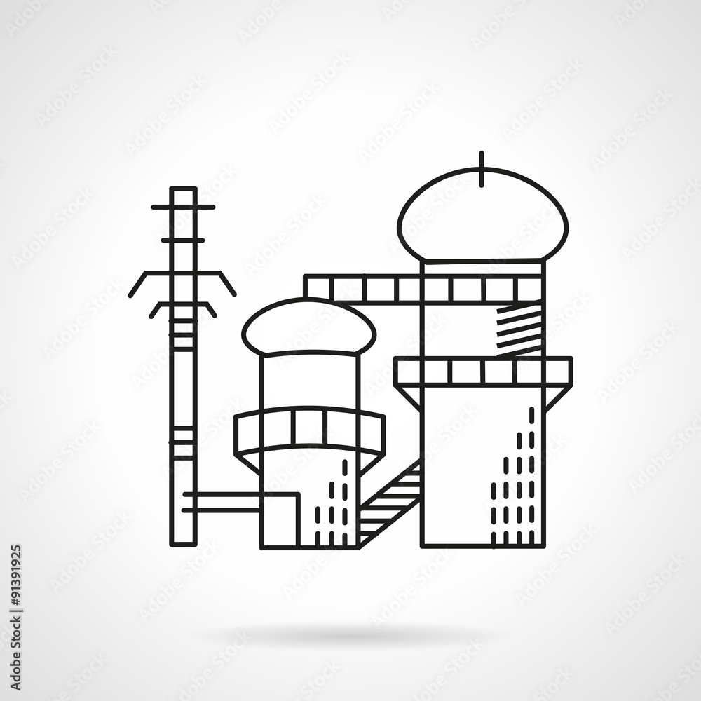 Power plant flat line vector icon Power plant flat line vector icon