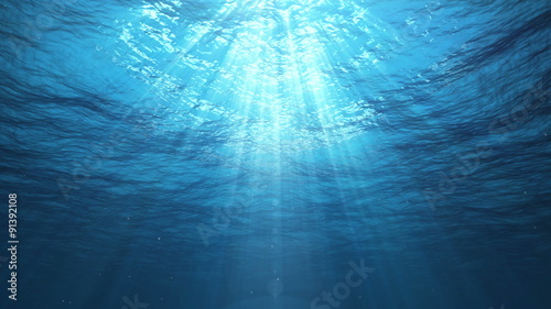 Underwater Sun Rays in the Ocean (Loop)