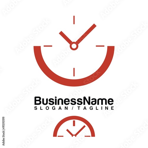 Time Clock vector logo icon