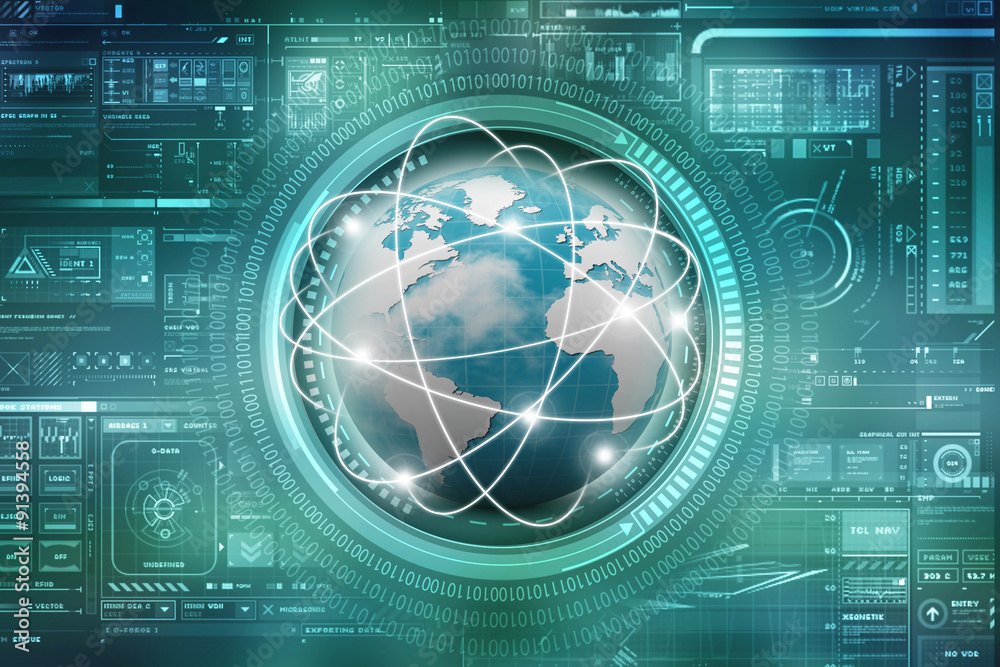 Obraz premium globe internet connecting