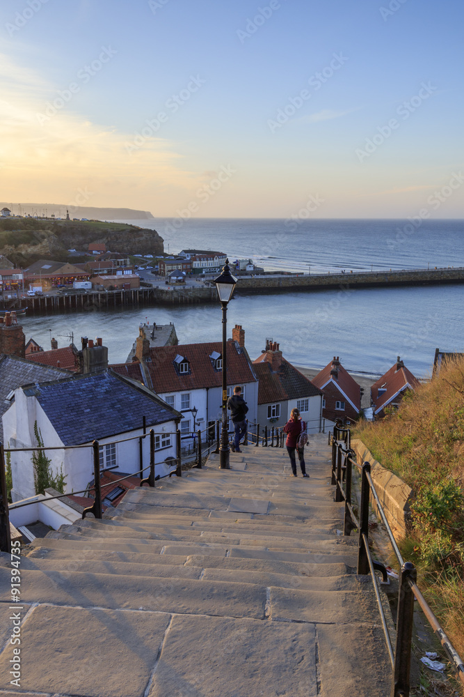 Sunset from the 199 steps at Whitby.