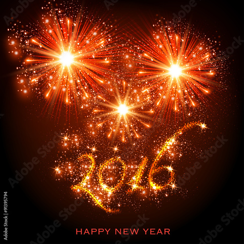 New Year 2016 easy editable