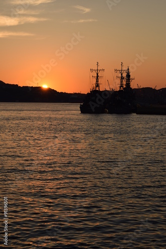 Sunset in Sasebo bay