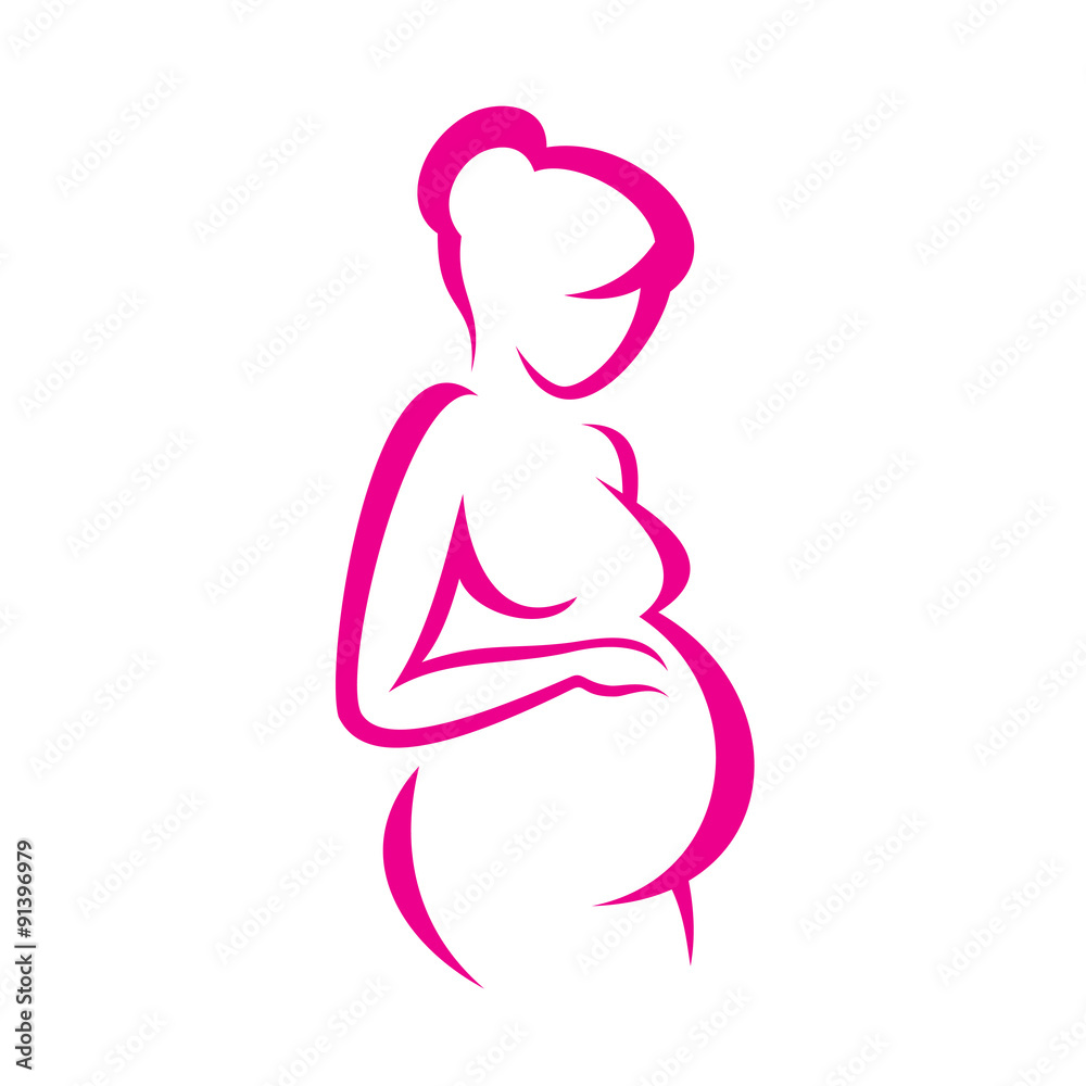 pregnant woman symbol, stylized vector sketch pregnant woman symbol, stylized vector sketch