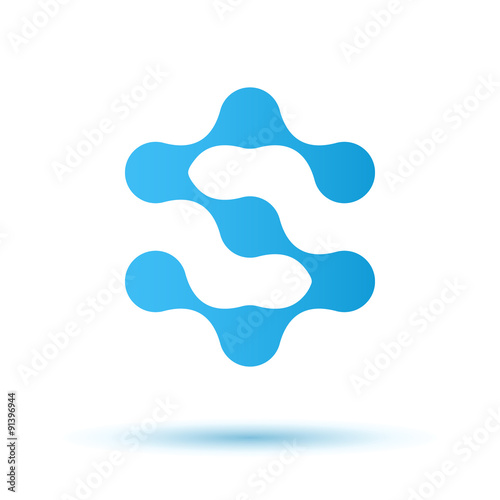 S letter, molecule logo