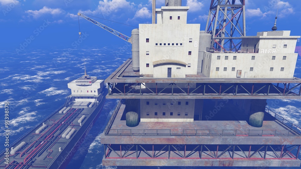 Fototapeta premium Oil rig at sea