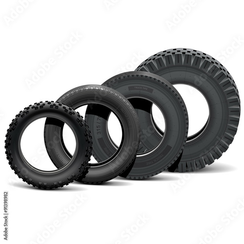 Vector Different Vehicle Tires
