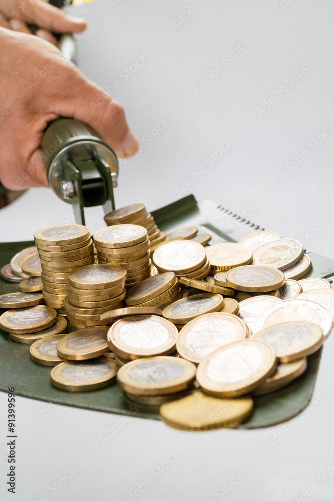 Fototapeta premium Shovel up money