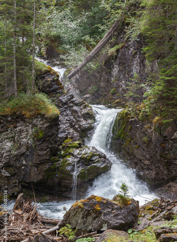 Waterfall in the forest photo