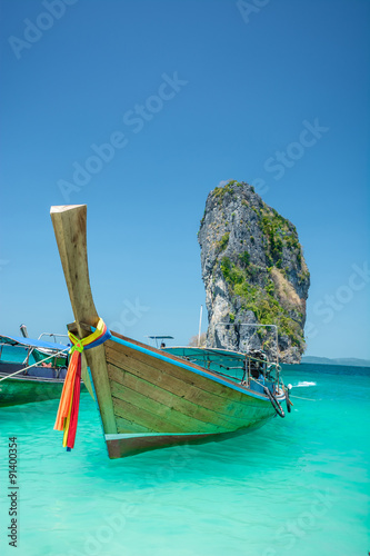 Thailand ocean landscape with boat © surangaw