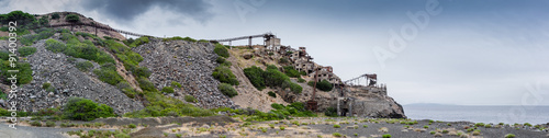 Obraz w ramie Old abandoned Iron Mine on Elba Island. Panoramic shot