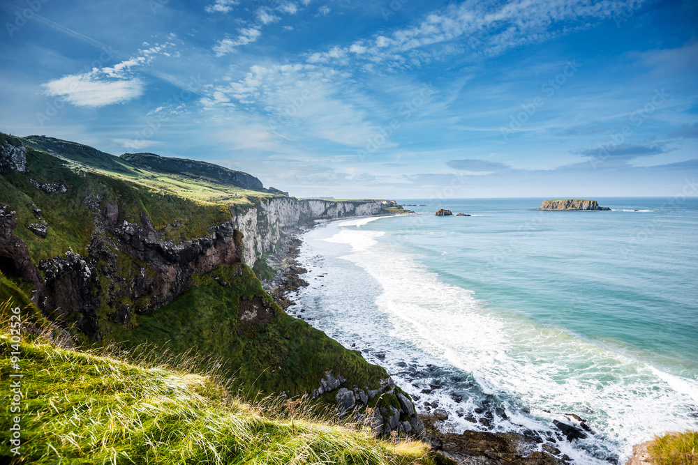 Beautiful coastal landscape in Northern Ireland