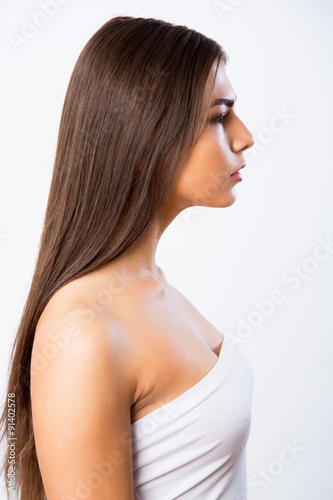 Beautiful face of young woman