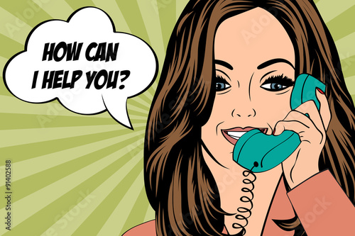 sexy beautiful woman chatting on the retro phone
