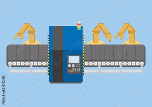 Factory automation and conveyor belt, Image illustration