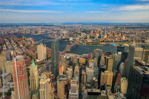 Aerial veiw of Downtown Manhatton